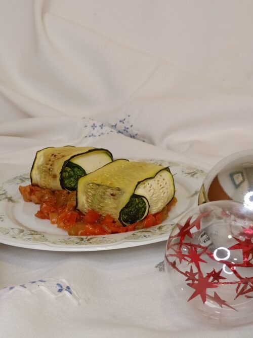 Entrante Nochebuena: "involtini" de calabacín con nueces (V)
